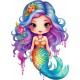 Sticker decorativ, Mica Sirena, Albastru, 81 cm, 1344STK-4 Sticker decorativ, Mica Sirena, Albastru, 81 cm, 1344STK-4