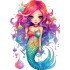 Sticker decorativ, Mica Sirena, Multicolor, 83 cm, 1344STK-5