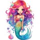 Sticker decorativ, Mica Sirena, Multicolor, 83 cm, 1344STK-5 Sticker decorativ, Mica Sirena, Multicolor, 83 cm, 1344STK-5