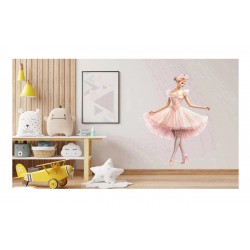 Sticker decorativ, Balerina, Roz, 88 cm, 1346STK-2 Sticker decorativ, Balerina, Roz, 88 cm, 1346STK-2