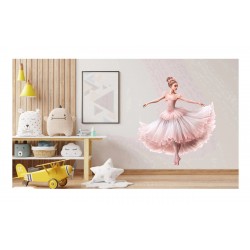 Sticker decorativ, Balerina, Roz, 65 cm, 1346STK-7 Sticker decorativ, Balerina, Roz, 65 cm, 1346STK-7