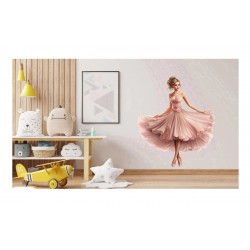 Sticker decorativ, Balerina, Roz, 72 cm, 1346STK-8 Sticker decorativ, Balerina, Roz, 72 cm, 1346STK-8