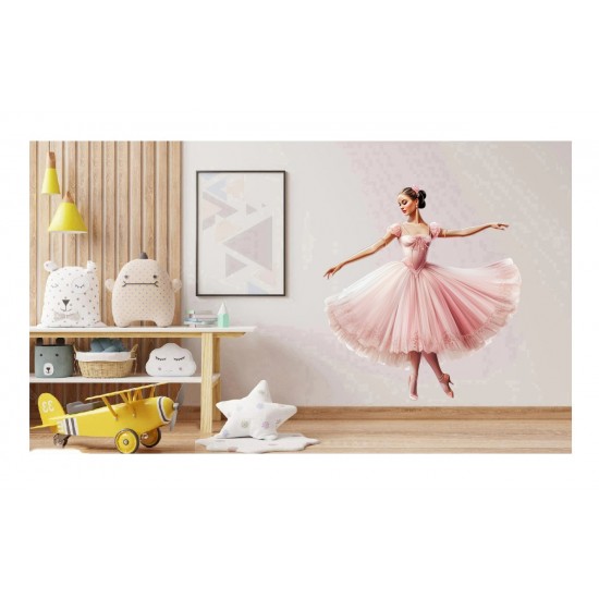 Sticker decorativ, Balerina, Roz, 64 cm, 1346STK-9 Sticker decorativ, Balerina, Roz, 64 cm, 1346STK-9
