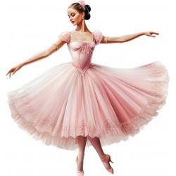 Sticker decorativ, Balerina, Roz, 64 cm, 1346STK-9