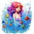 Sticker decorativ, Culori Pastelate, Fata, Portocaliu, 66 cm, 1347STK-10