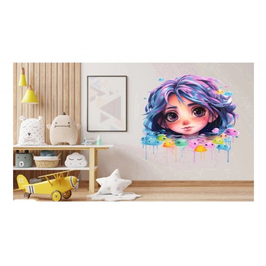 Sticker decorativ, Culori Pastelate, Fata, Multicolor, 60 cm, 1347STK-12 Sticker decorativ, Culori Pastelate, Fata, Multicolor, 60 cm, 1347STK-12