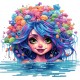 Sticker decorativ, Culori Pastelate, Fata, Multicolor, 63 cm, 1347STK-13