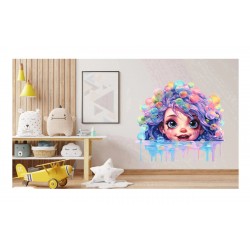 Sticker decorativ, Culori Pastelate, Fata, Mov, 62 cm, 1347STK-2 Sticker decorativ, Culori Pastelate, Fata, Mov, 62 cm, 1347STK-2