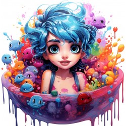 Sticker decorativ, Culori Pastelate, Fata, Roz, 61 cm, 1347STK-4