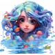 Sticker decorativ, Culori Pastelate, Fata, Turcoaz, 62 cm, 1347STK-9 Sticker decorativ, Culori Pastelate, Fata, Turcoaz, 62 cm, 1347STK-9