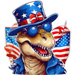 Sticker decorativ, Dinozaur, Albastru, Rosu, 66 cm, 1348STK-5