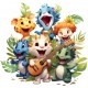 Sticker decorativ, Animale Cantarete, Albastru, 62 cm, 1349STK-4 Sticker decorativ, Animale Cantarete, Albastru, 62 cm, 1349STK-4