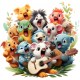 Sticker decorativ, Animale Cantarete, Turcoaz, 62 cm, 1349STK-6 Sticker decorativ, Animale Cantarete, Turcoaz, 62 cm, 1349STK-6