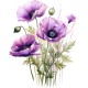 Sticker decorativ, Buchet de Flori Maci, Mov, 74 cm, 1350STK-3 Sticker decorativ, Buchet de Flori Maci, Mov, 74 cm, 1350STK-3