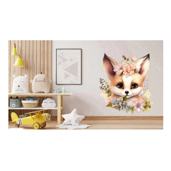 Sticker decorativ, Vulpe, Maro, 69 cm, 1351STK-5 Sticker decorativ, Vulpe, Maro, 69 cm, 1351STK-5