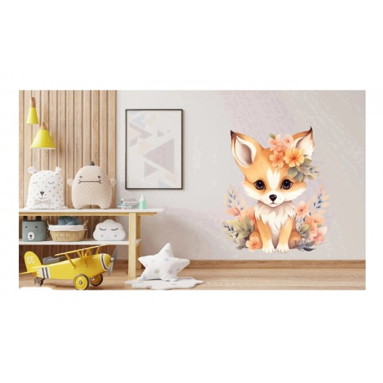 Sticker decorativ, Vulpe, Portocaliu, 66 cm, 1351STK-7 Sticker decorativ, Vulpe, Portocaliu, 66 cm, 1351STK-7