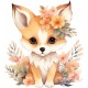 Sticker decorativ, Vulpe, Portocaliu, 66 cm, 1351STK-7 Sticker decorativ, Vulpe, Portocaliu, 66 cm, 1351STK-7