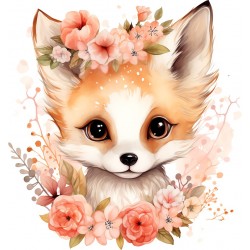 Sticker decorativ, Vulpe, Portocaliu, 64 cm, 1351STK-9