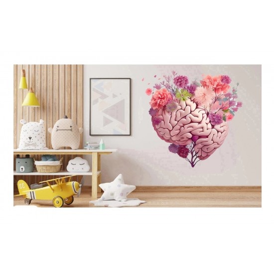 Sticker decorativ, Creier cu Flori, Roz, 60 cm, 1353STK-1 Sticker decorativ, Creier cu Flori, Roz, 60 cm, 1353STK-1