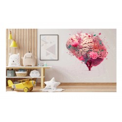 Sticker decorativ, Creier cu Flori, Mov, 63 cm, 1353STK-2 Sticker decorativ, Creier cu Flori, Mov, 63 cm, 1353STK-2