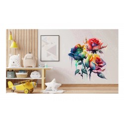 Sticker decorativ, Trandafiri, Rosu, 67 cm, 1354STK-4 Sticker decorativ, Trandafiri, Rosu, 67 cm, 1354STK-4