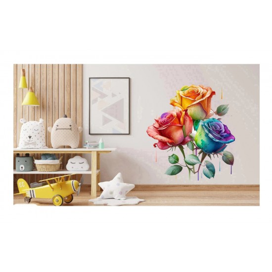 Sticker decorativ, Trandafiri, Portocaliu, 64 cm, 1354STK-5 Sticker decorativ, Trandafiri, Portocaliu, 64 cm, 1354STK-5