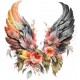 Sticker decorativ, Aripi, Negru, 64 cm, 1355STK-10 Sticker decorativ, Aripi, Negru, 64 cm, 1355STK-10
