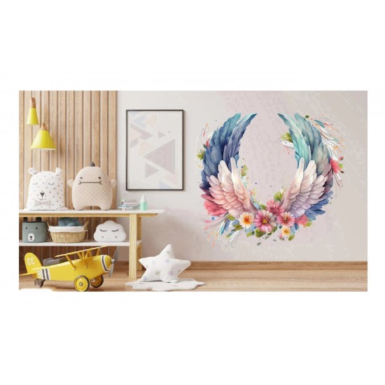 Sticker decorativ, Aripi, Roz, 64 cm, 1355STK-12 Sticker decorativ, Aripi, Roz, 64 cm, 1355STK-12