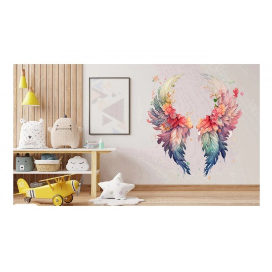 Sticker decorativ, Aripi, Multicolor, 65 cm, 1355STK-14 Sticker decorativ, Aripi, Multicolor, 65 cm, 1355STK-14