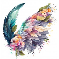 Sticker decorativ, Aripi, Turcoaz, 63 cm, 1355STK-6