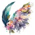 Sticker decorativ, Aripi, Turcoaz, 63 cm, 1355STK-6