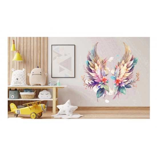 Sticker decorativ, Aripi, Alb, 61 cm, 1355STK-8 Sticker decorativ, Aripi, Alb, 61 cm, 1355STK-8