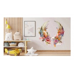 Sticker decorativ, Aripi, Portocaliu, 61 cm, 1355STK-9