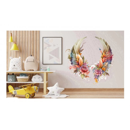 Sticker decorativ, Aripi, Portocaliu, 61 cm, 1355STK-9 Sticker decorativ, Aripi, Portocaliu, 61 cm, 1355STK-9
