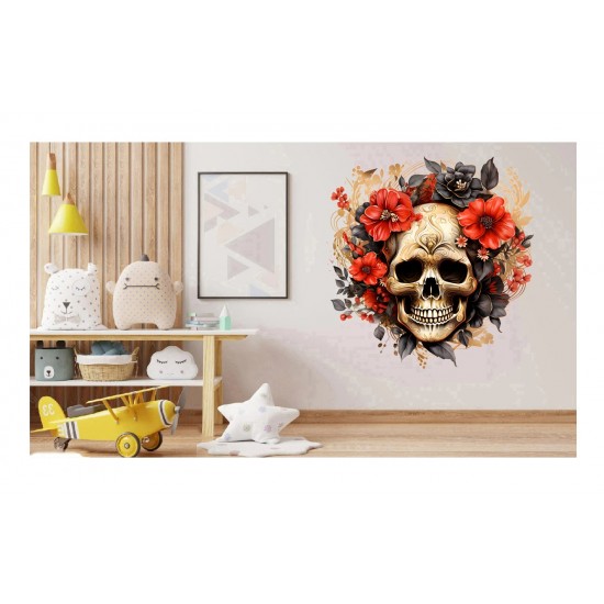 Sticker decorativ, Skull, Rosu, 61 cm, 1357STK Sticker decorativ, Skull, Rosu, 61 cm, 1357STK