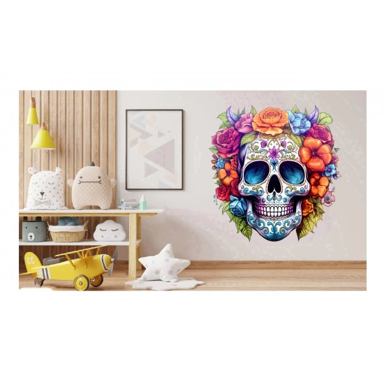 Sticker decorativ, Skull, Alb, 62 cm, 1357STK-5 Sticker decorativ, Skull, Alb, 62 cm, 1357STK-5