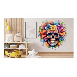 Sticker decorativ, Skull, Galben, 62 cm, 1357STK-6 Sticker decorativ, Skull, Galben, 62 cm, 1357STK-6