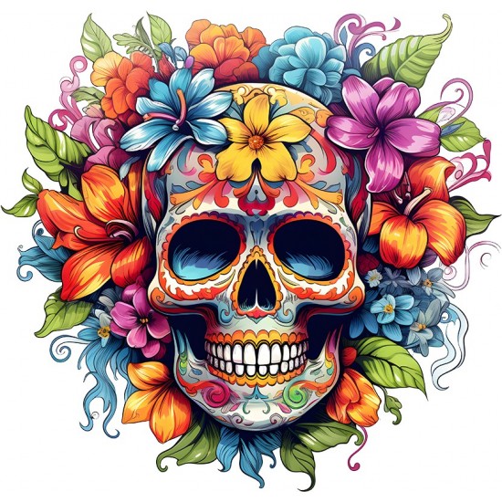 Sticker decorativ, Skull, Galben, 62 cm, 1357STK-6 Sticker decorativ, Skull, Galben, 62 cm, 1357STK-6