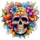 Sticker decorativ, Skull, Galben, 62 cm, 1357STK-6 Sticker decorativ, Skull, Galben, 62 cm, 1357STK-6