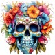 Sticker decorativ, Skull, Turcoaz, 60 cm, 1357STK-7 Sticker decorativ, Skull, Turcoaz, 60 cm, 1357STK-7