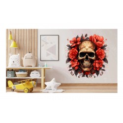 Sticker decorativ, Skull, Rosu, 61 cm, 1357STK-8 Sticker decorativ, Skull, Rosu, 61 cm, 1357STK-8