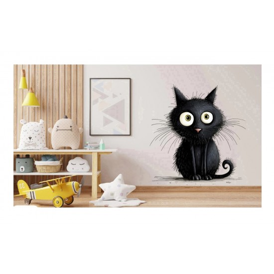 Sticker decorativ, Pisica, Negru, 61 cm, 1358STK-13 Sticker decorativ, Pisica, Negru, 61 cm, 1358STK-13