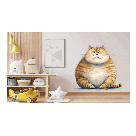 Sticker decorativ, Pisica, Maro, 63 cm, 1358STK-20 Sticker decorativ, Pisica, Maro, 63 cm, 1358STK-20