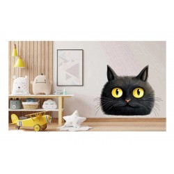 Sticker decorativ, Pisica, Negru, 82 cm, 1358STK-4 Sticker decorativ, Pisica, Negru, 82 cm, 1358STK-4