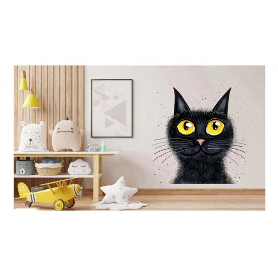 Sticker decorativ, Pisica, Negru, 65 cm, 1358STK-8 Sticker decorativ, Pisica, Negru, 65 cm, 1358STK-8