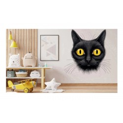 Sticker decorativ, Pisica, Negru, 62 cm, 1358STK-9 Sticker decorativ, Pisica, Negru, 62 cm, 1358STK-9