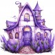 Sticker decorativ, Casa cu Lavanda, Mov, 61 cm, 1361STK-10 Sticker decorativ, Casa cu Lavanda, Mov, 61 cm, 1361STK-10
