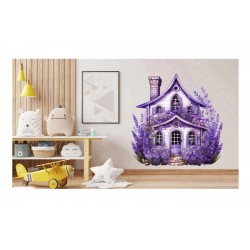 Sticker decorativ, Casa cu Lavanda, Mov, 60 cm, 1361STK-6 Sticker decorativ, Casa cu Lavanda, Mov, 60 cm, 1361STK-6
