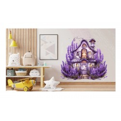 Sticker decorativ, Casa cu Lavanda, Mov, 62 cm, 1361STK-7 Sticker decorativ, Casa cu Lavanda, Mov, 62 cm, 1361STK-7