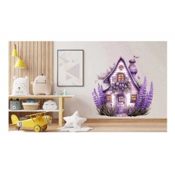 Sticker decorativ, Casa cu Lavanda, Mov, 60 cm, 1361STK-8 Sticker decorativ, Casa cu Lavanda, Mov, 60 cm, 1361STK-8